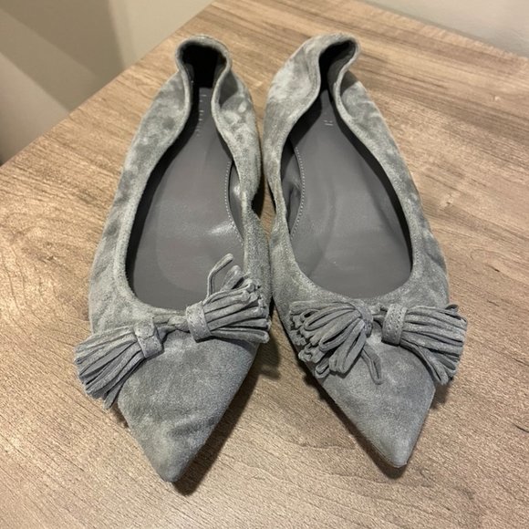 J. Crew Gray Suede Flats with Tassels - Picture 1 of 2